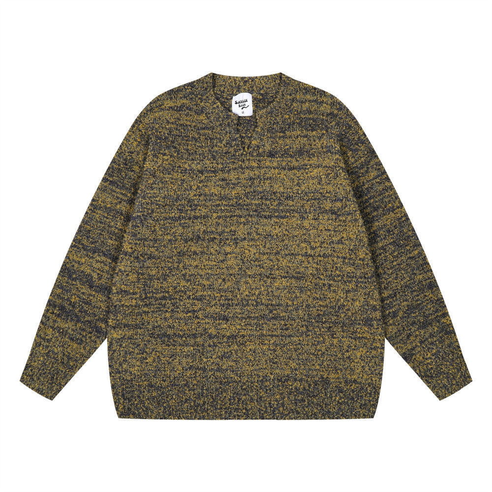 Maglione a maniche lunghe con scollo rotondo in jacquard per uomo