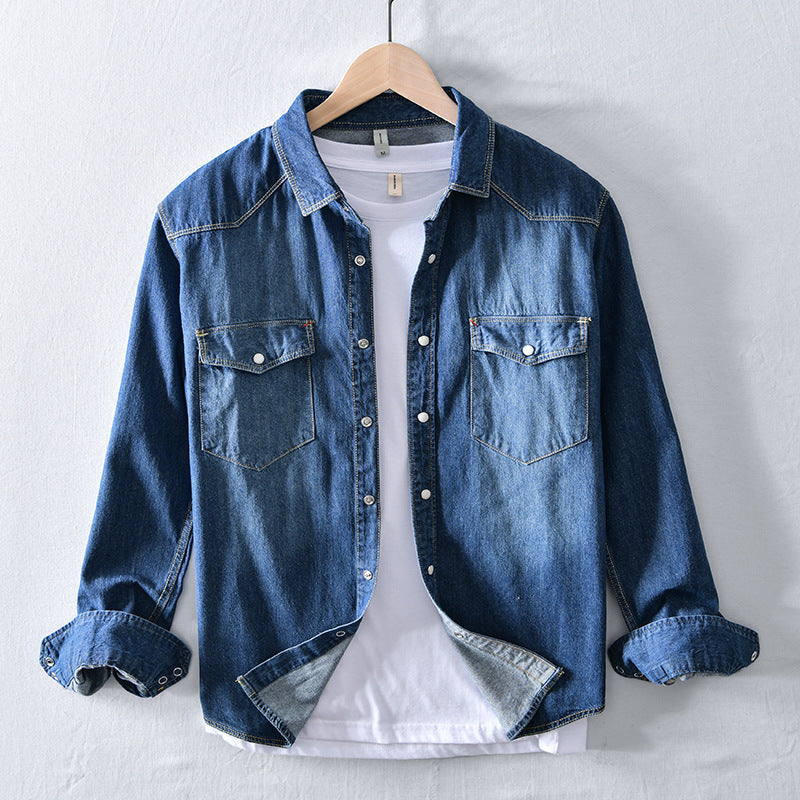 Men's Long-sleeved Denim Shirt