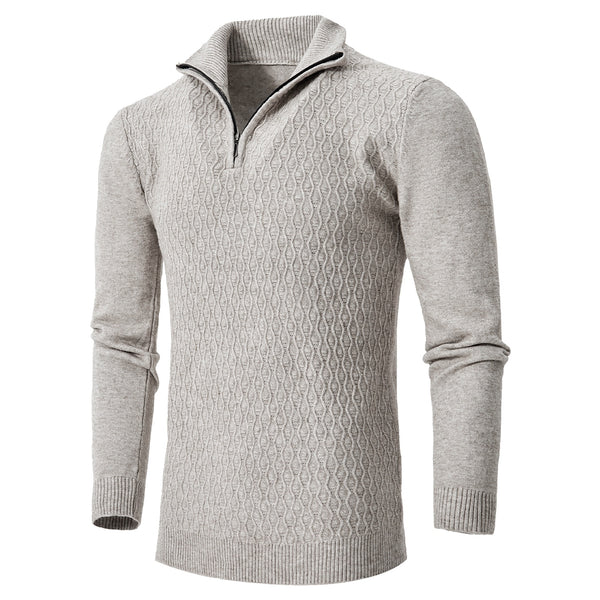 Men's Lapel Half Zipper Sweater