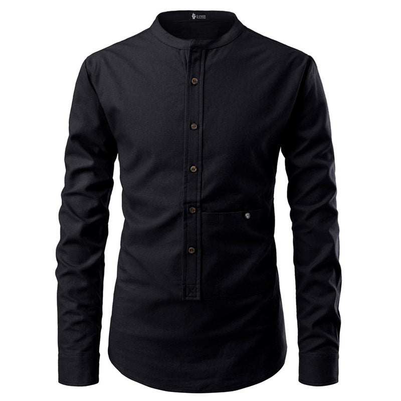 Men Korean Slim Long Sleeve Dress Shirt