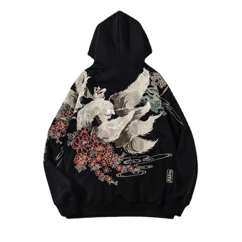 Men's Hooded Sweater Full Width Embroidery
