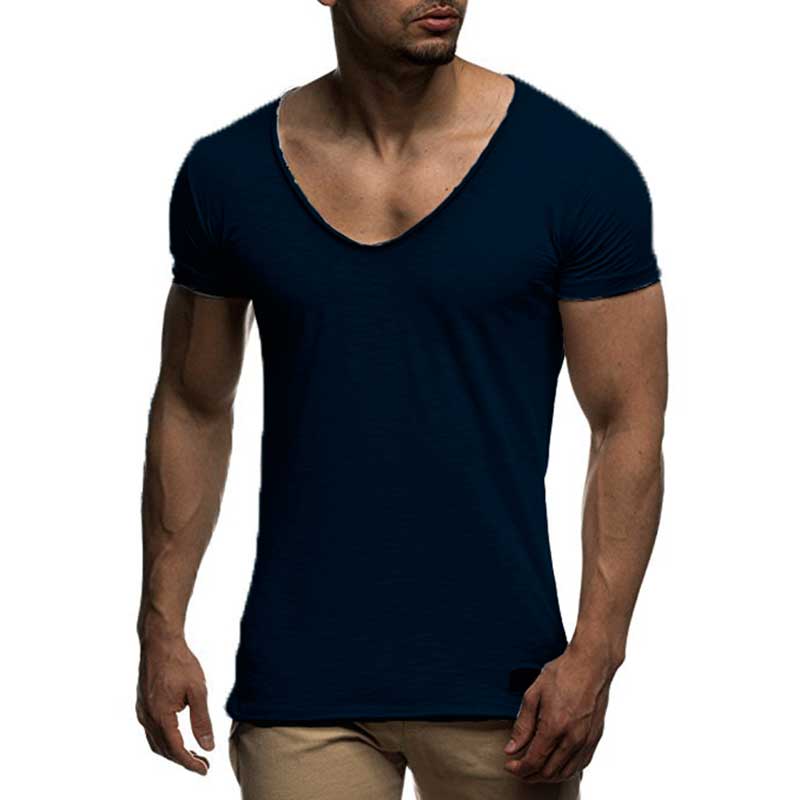 V Neck Short Sleeve Thin Top Tee Casual Summer T-shirt