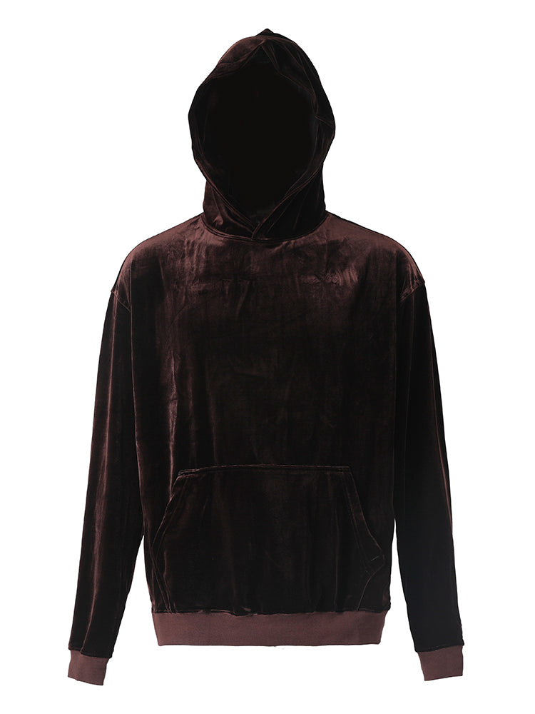 High Street Style Retro Reflective Velvet Loose Hooded Sweater