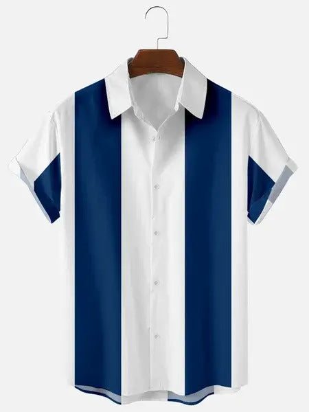 Summer Men's Striped Short-sleeved Shirt