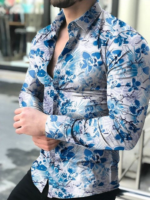 Men's printed floral shirt