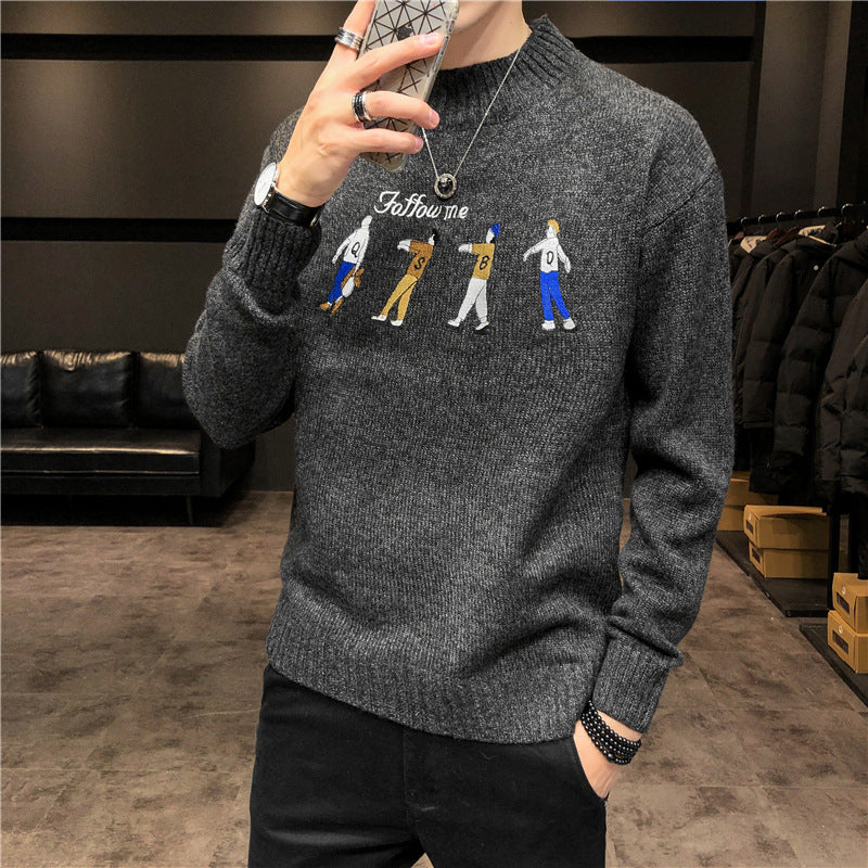 Loose Casual Round Neck Youth Winter Sweater Bottoming Shirt