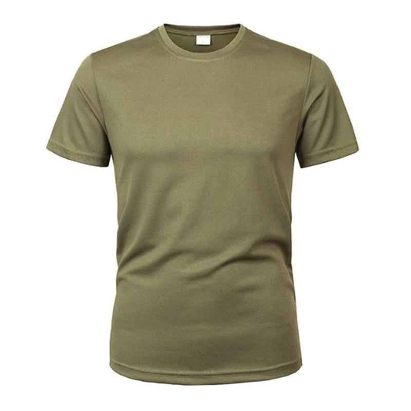 Quick-dry Breathable Solid Thin Cool Elastic Men Sports T-Shirts