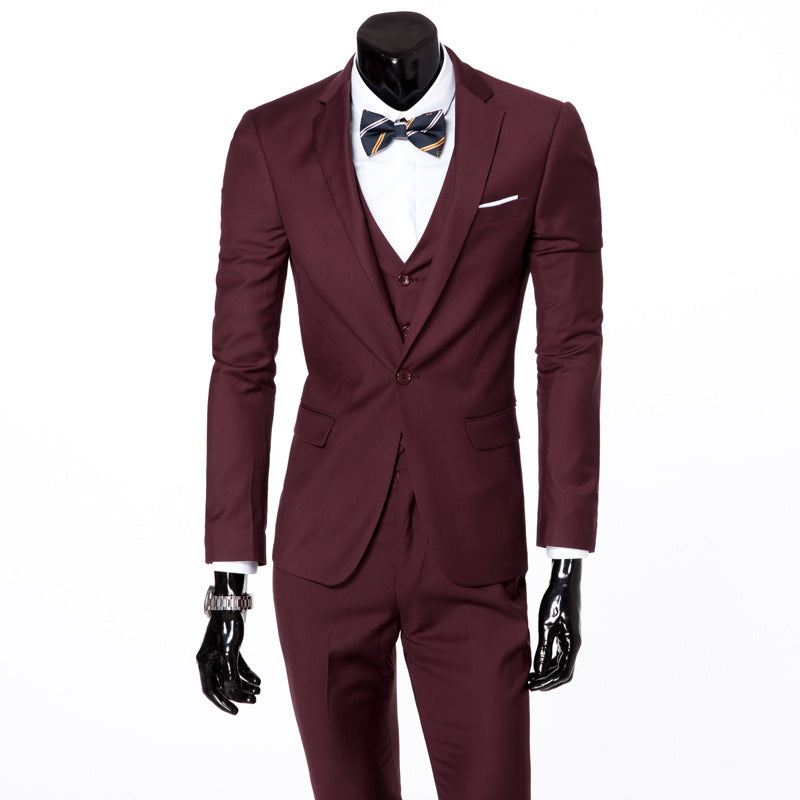 Men's One Button Work All-match Suit Set