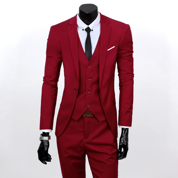 Men's One Button Work All-match Suit Set