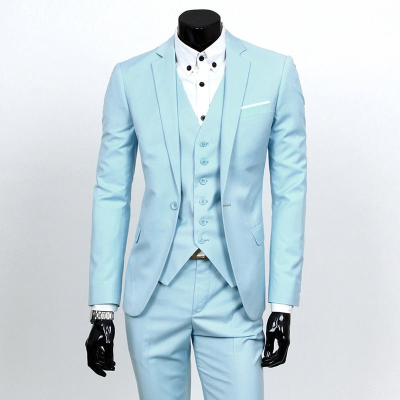 Men's One Button Work All-match Suit Set