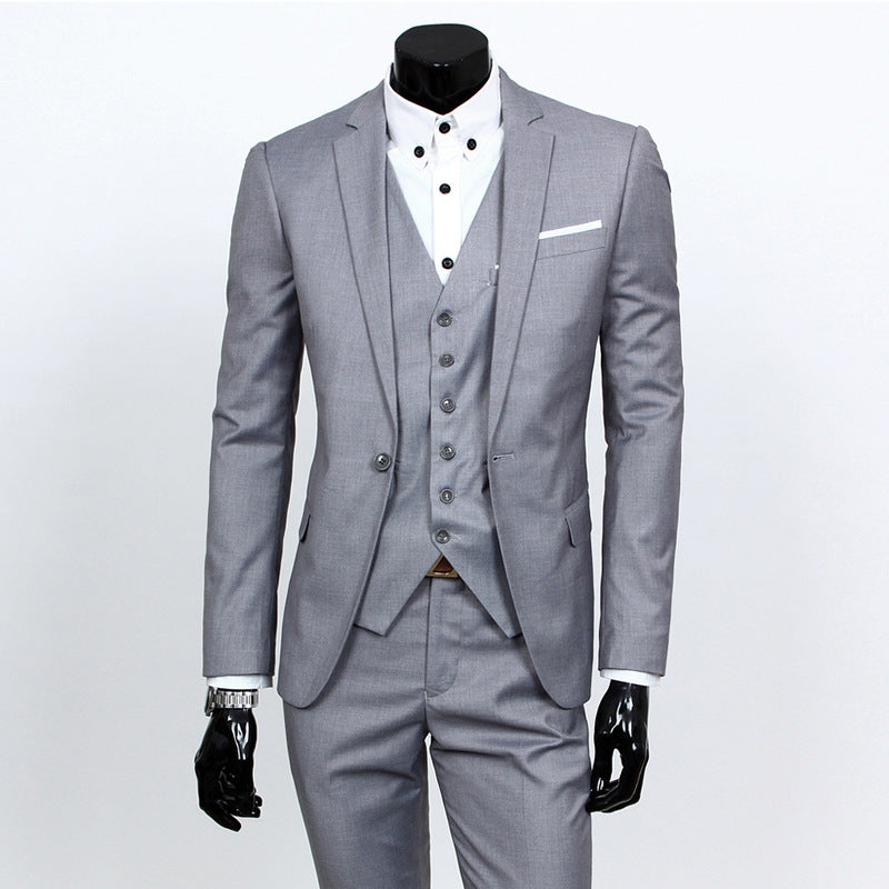 Men's One Button Work All-match Suit Set