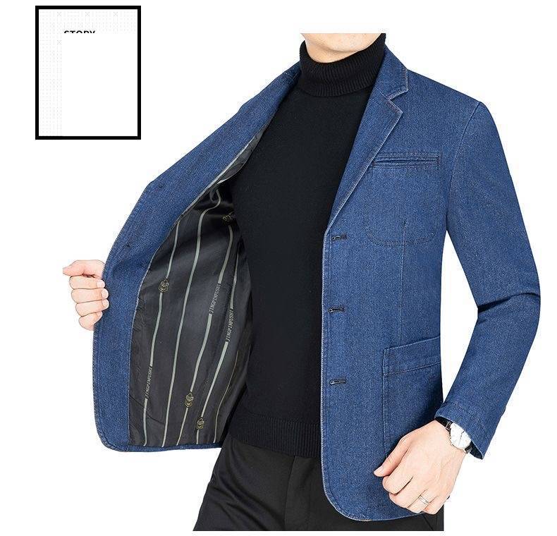 Spring And Autumn Men's Denim Suit Jacket