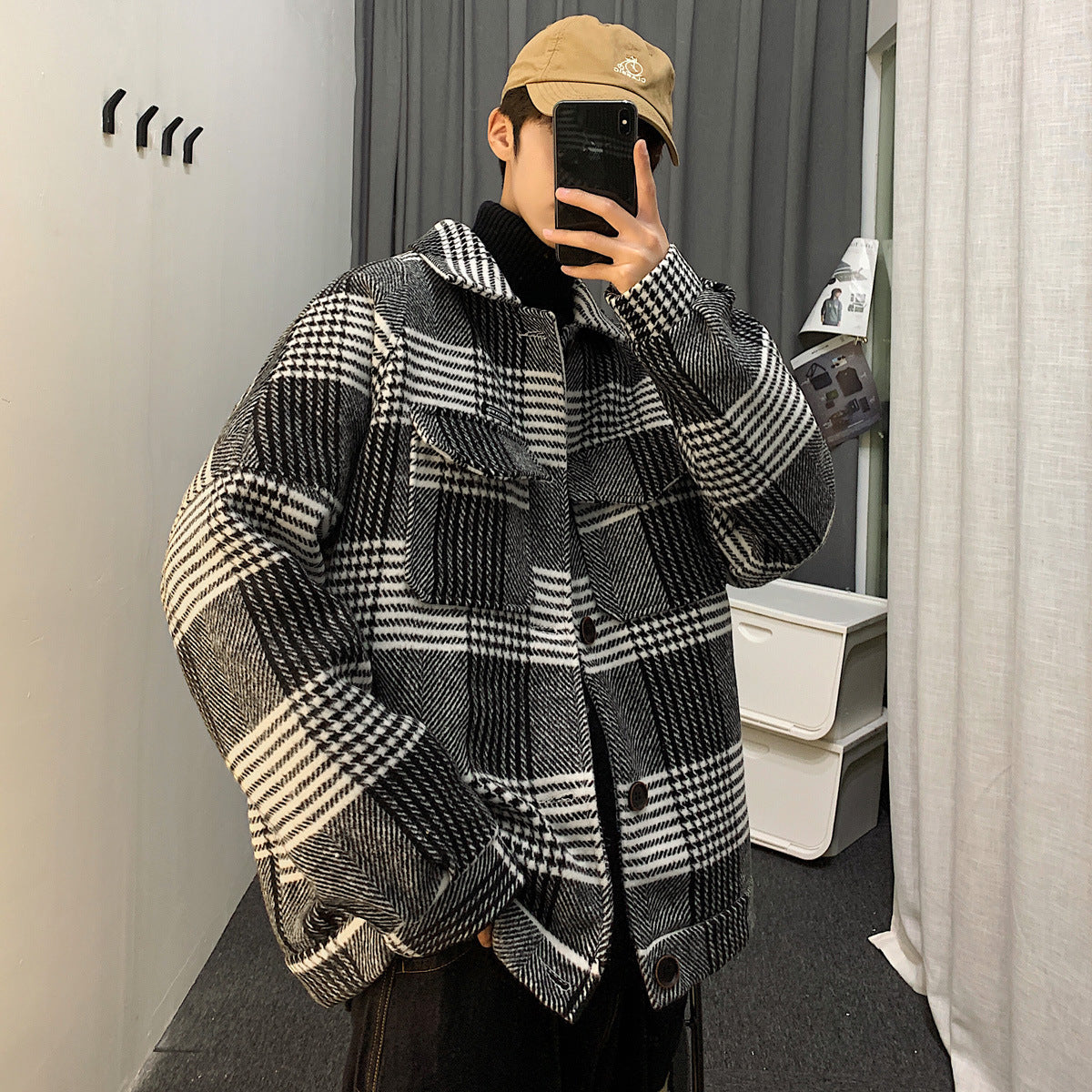 Plaid Korean Style Trendy Jacket Men