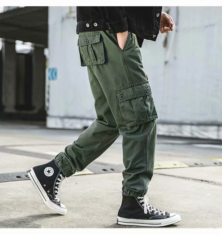 Men's American-style Retro Casual Loose Cropped Pants