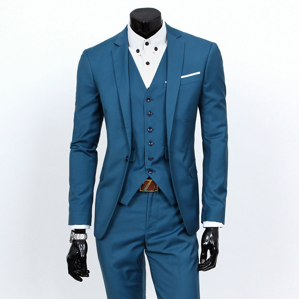 Men's One Button Work All-match Suit Set