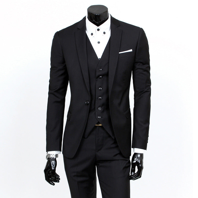 Men's One Button Work All-match Suit Set