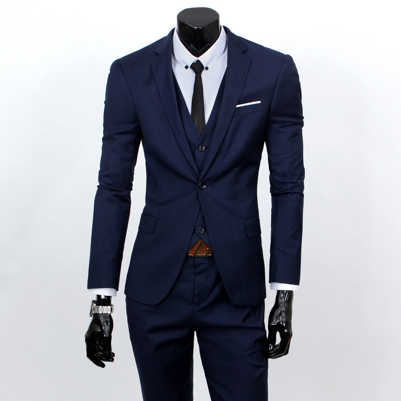 Men's One Button Work All-match Suit Set