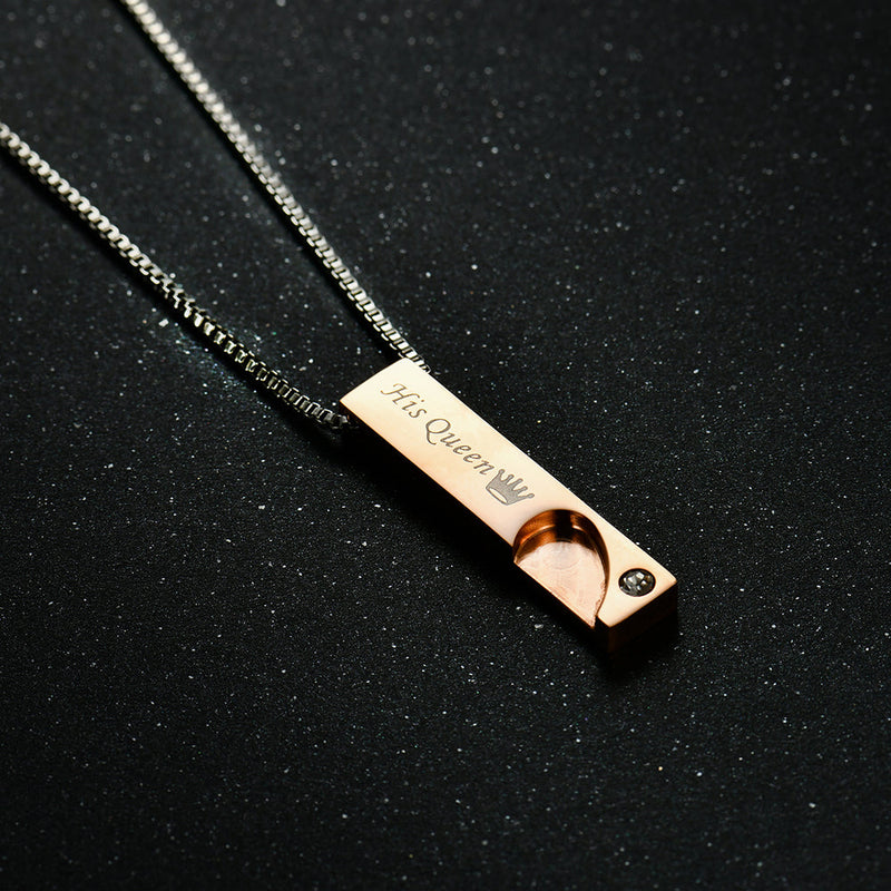 Titanium steel couple necklace