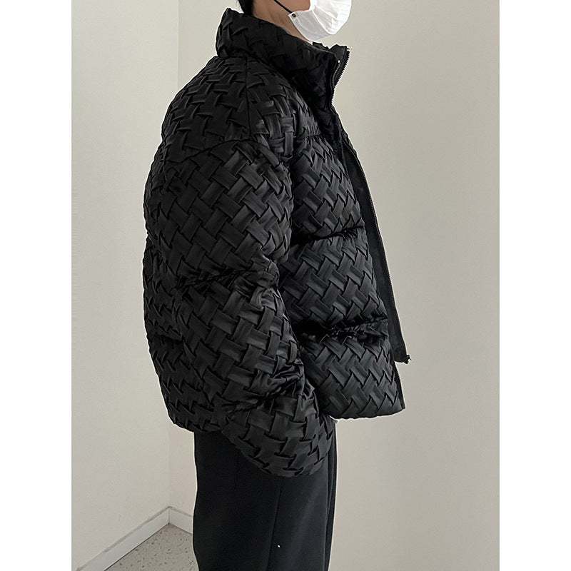 Weaving Stand-up Collar Cotton-padded jacket