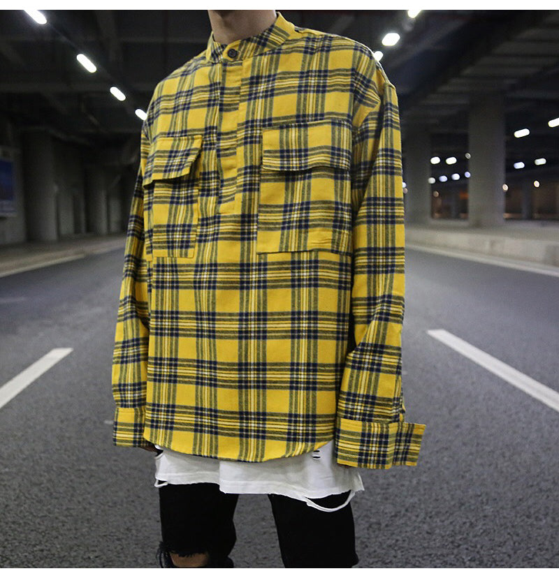 Loose versatile checks shirt