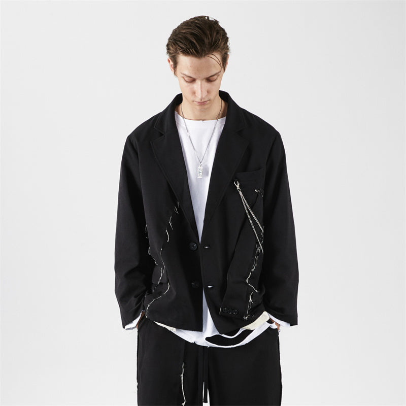 Deconstruction Splicing suit jacket men