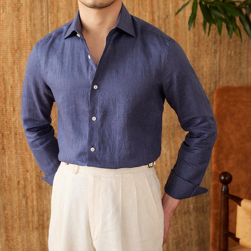 Linen Italian Long Sleeve Casual Shirt for men