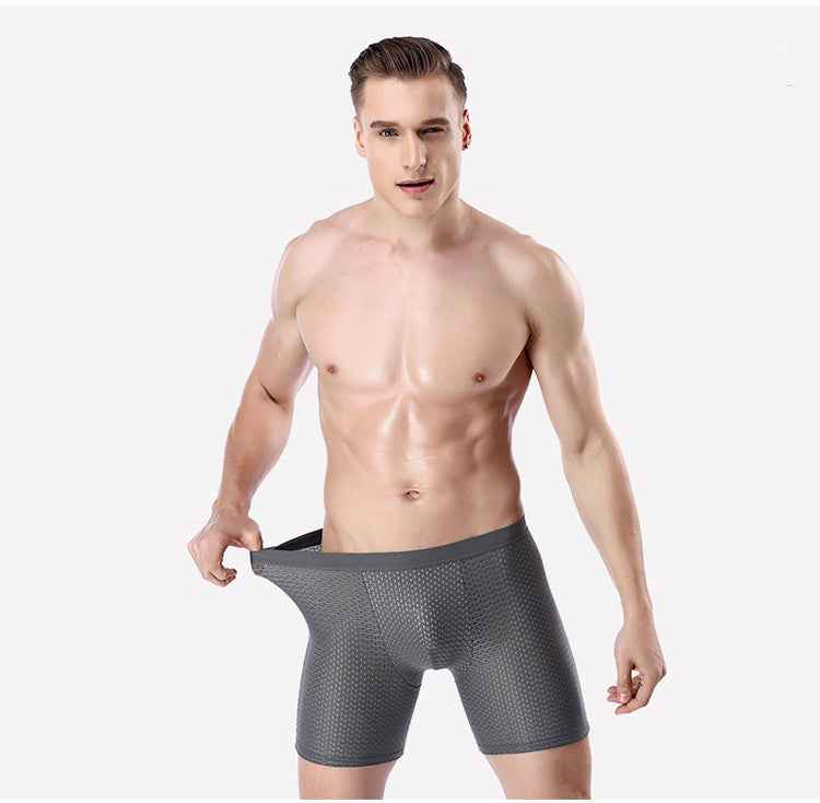 sexy breathable boxer briefs running wear leg long pants