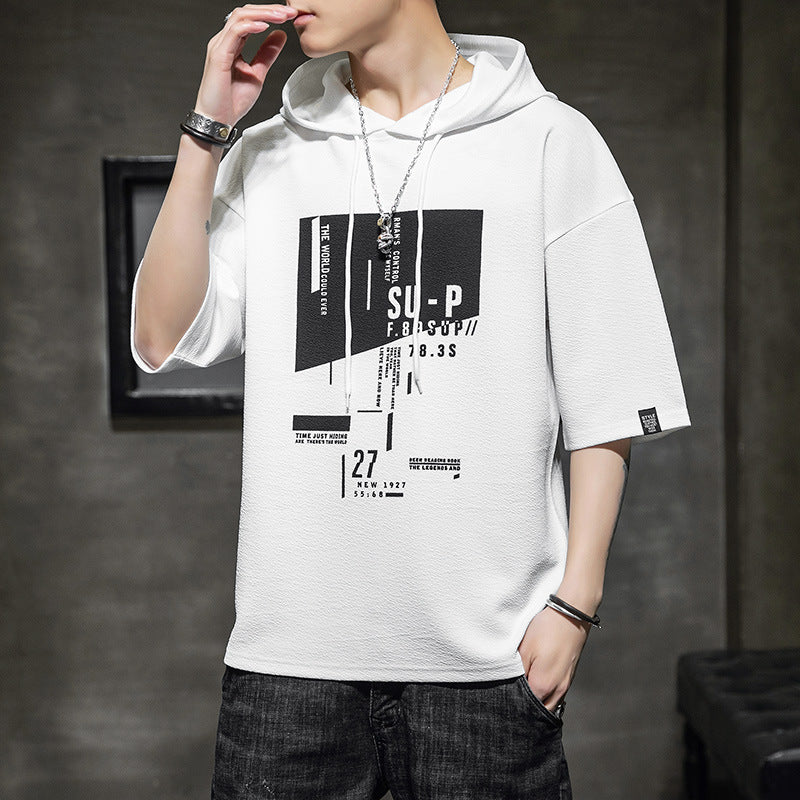 Casual Hooded Crew Neck T-shirt