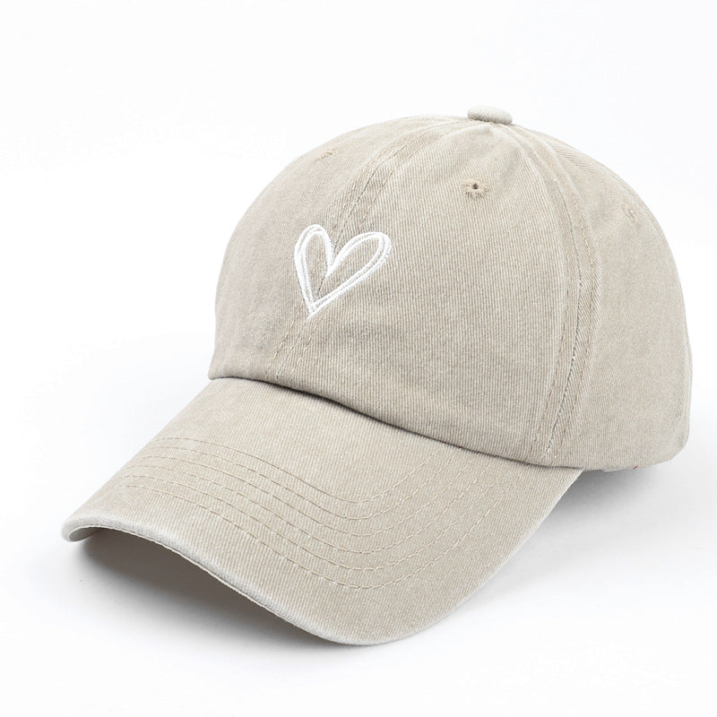 Love Embroidered Couple Duck Tongue Hat