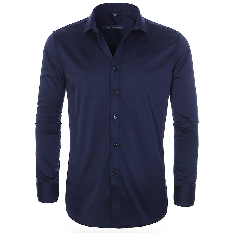 No Ironing High Elastic Men's Long Sleeve Shirt