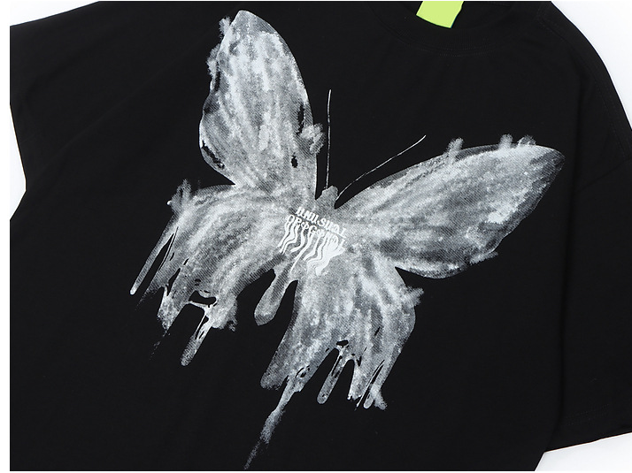 Butterfly Print Loose Short Sleeve T Shirt