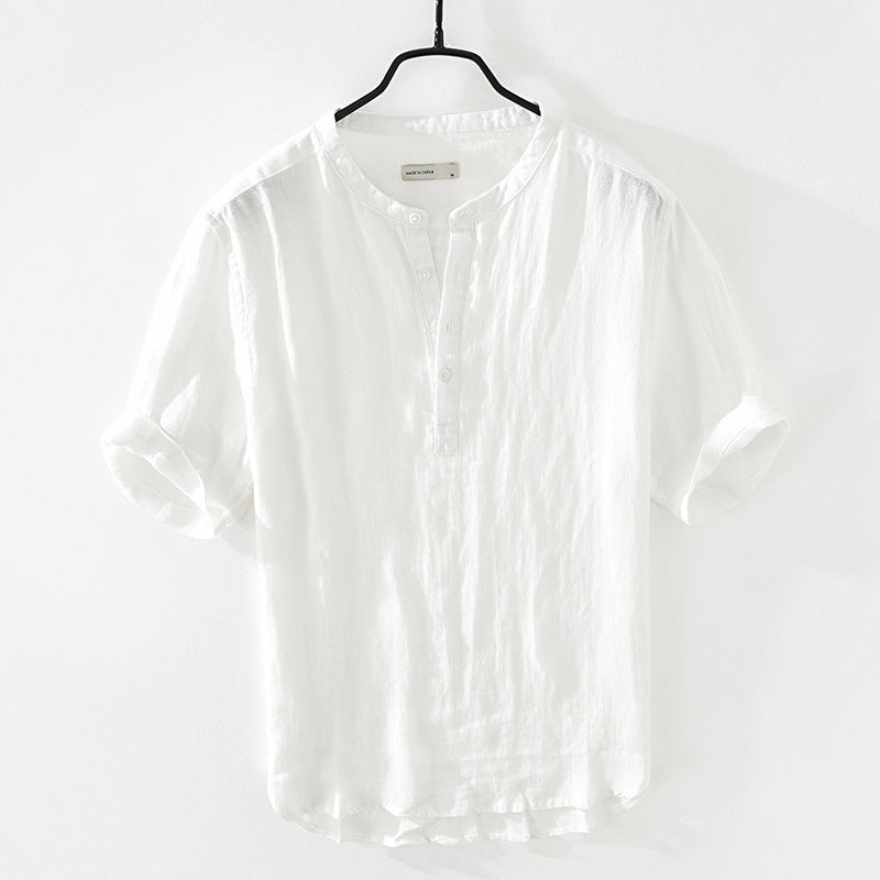Summer Half Sleeves Cotton Linen Shirt