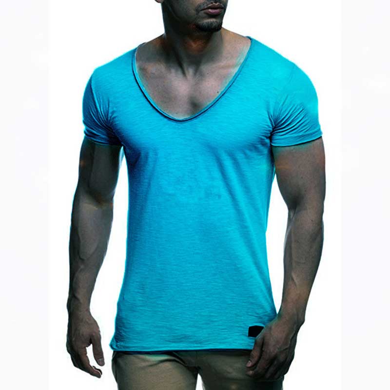 V Neck Short Sleeve Thin Top Tee Casual Summer T-shirt