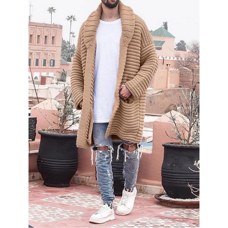 Men's Long Sleeve Cardigan Sweater Jacket