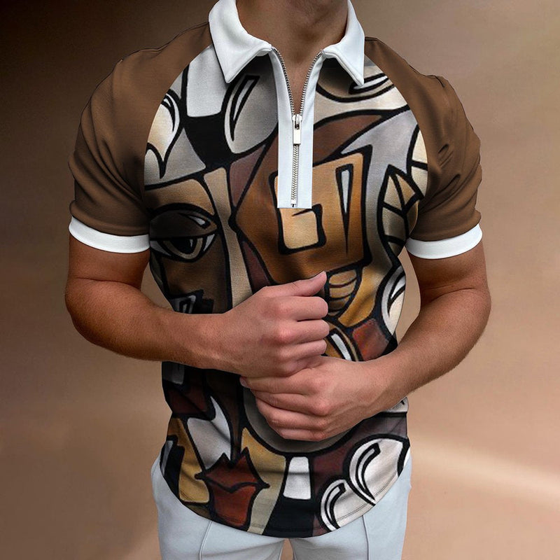 Men's POLO Shirt Printed Short Sleeve T-Shirt