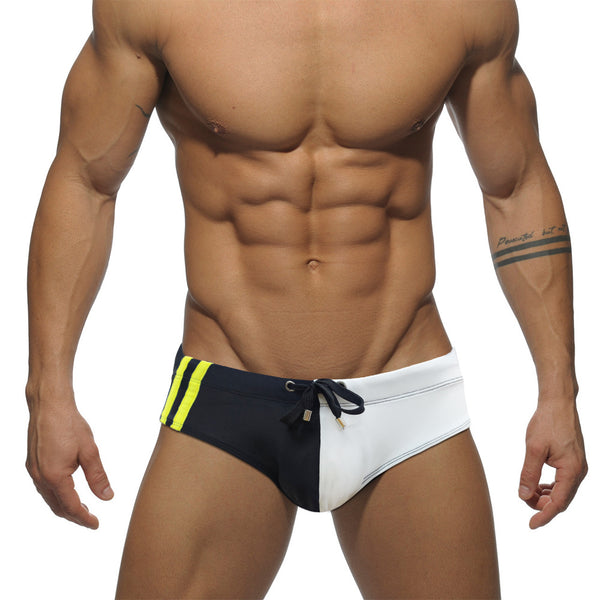 Bañador sexy de estilo deportivo para hombre, pantalones cortos de natación ajustados