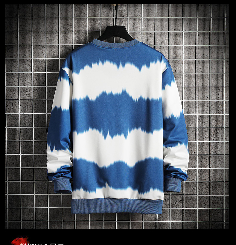 Maglione casual da uomo bicolore tie-dye