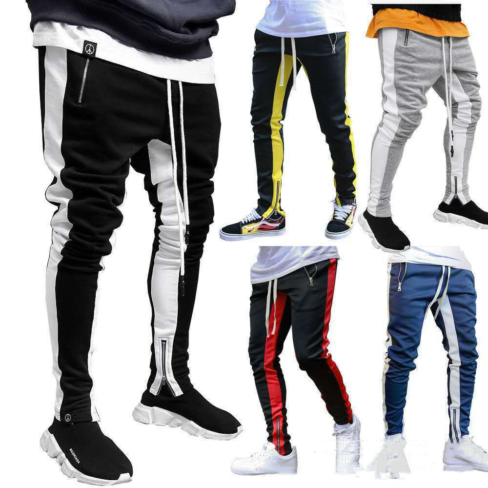 Patchwork Zipper Sports Trousers