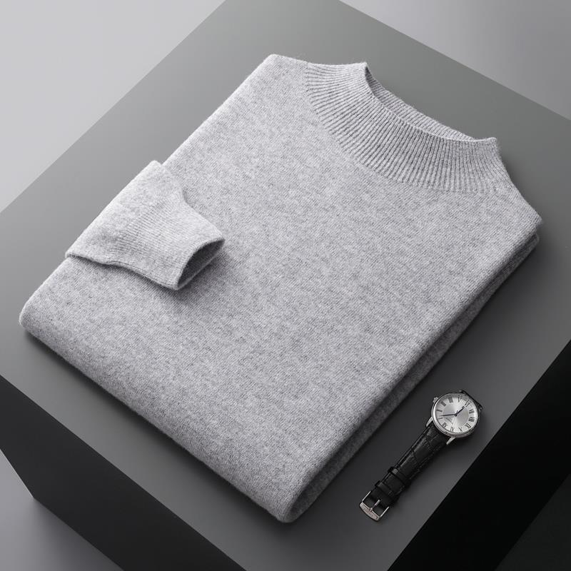 Half-collar Wool Sweater Men