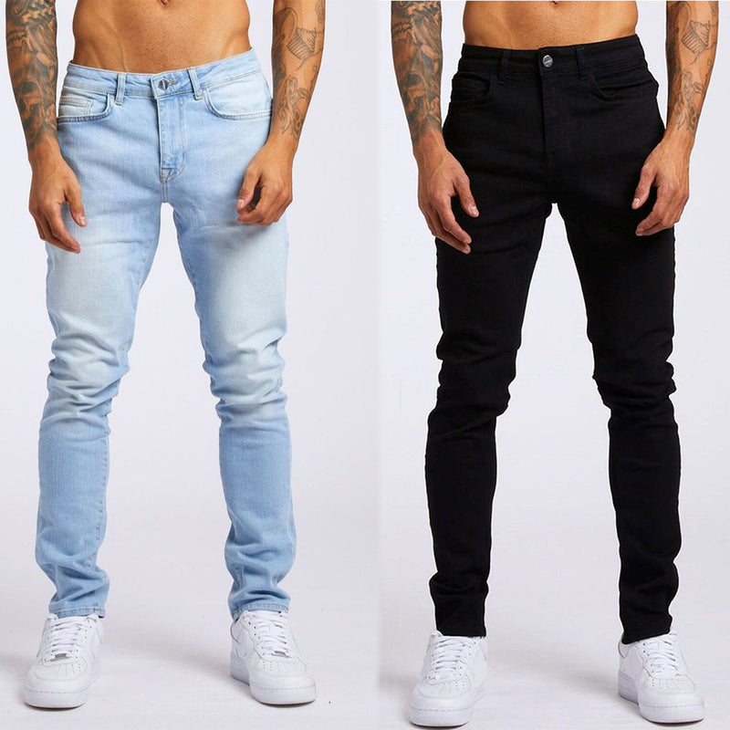 Men's Casual Slim Fit High Waist Jeans