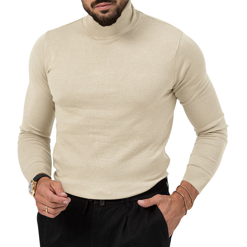 Maglione in cashmere lavorato a maglia con collo alto altamente elastico