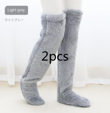 Over Knee High Fuzzy Long Socks Winter Warm Cold Leg Knee Joint Cold-proof Stockings