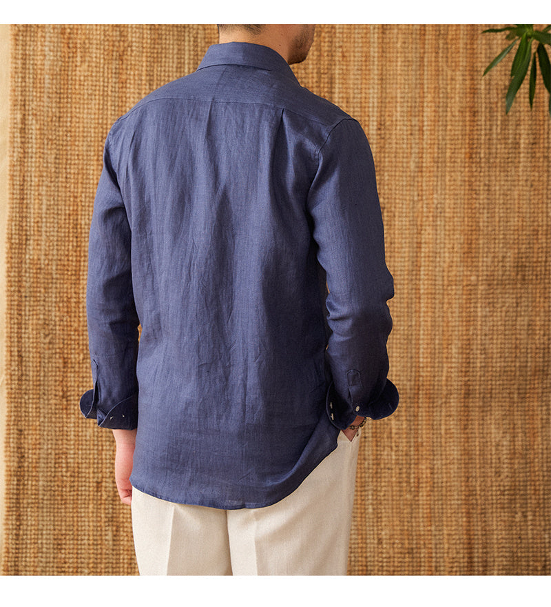 Linen Italian Long Sleeve Casual Shirt for men