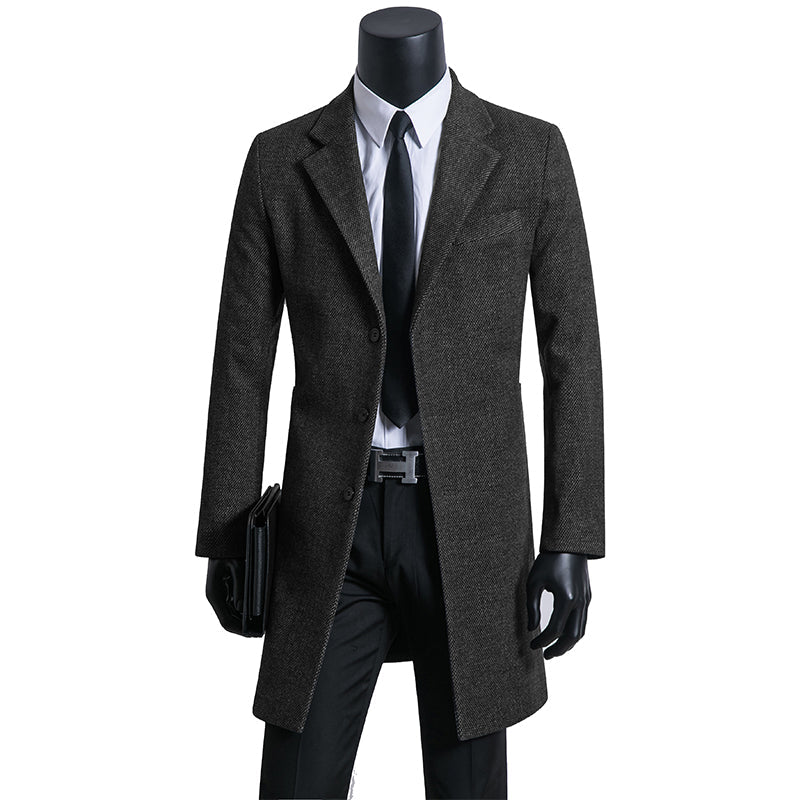 Men's Woolen Trench Coat