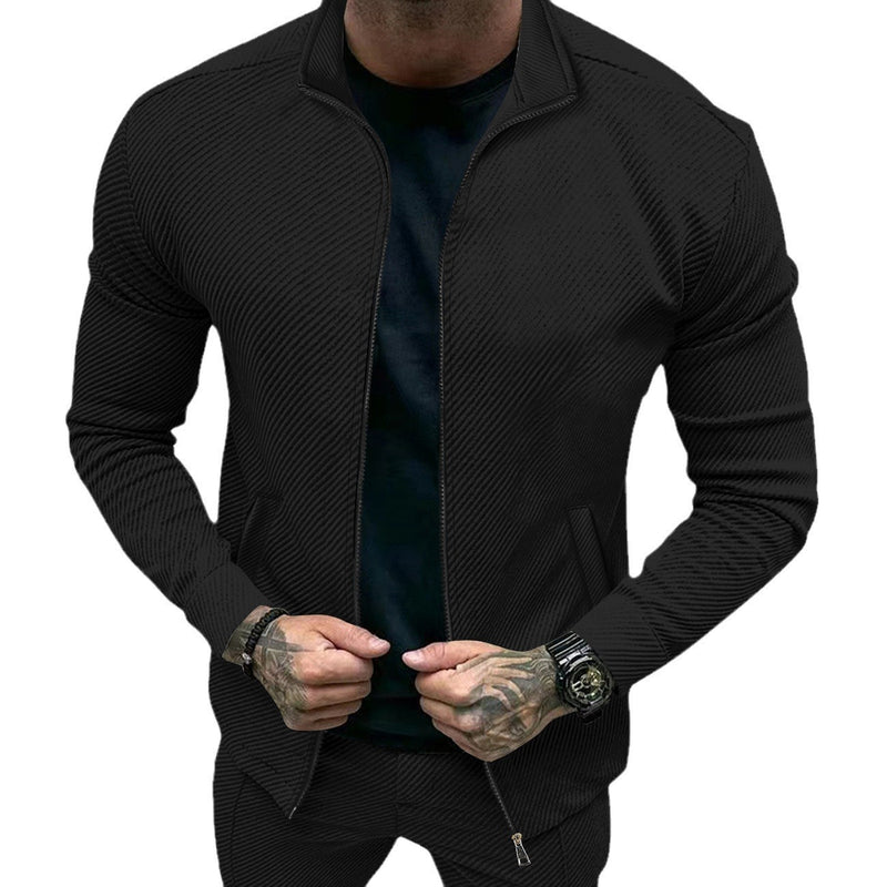 Men's Twill Jacquard Long Sleeve Slim Fit coat