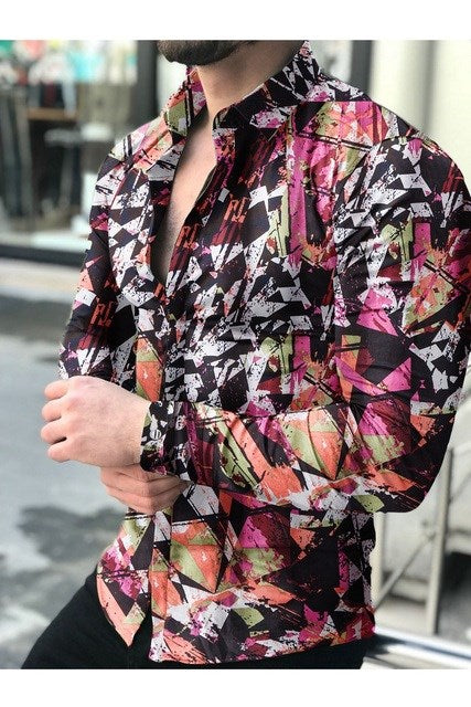 Men's printed floral shirt