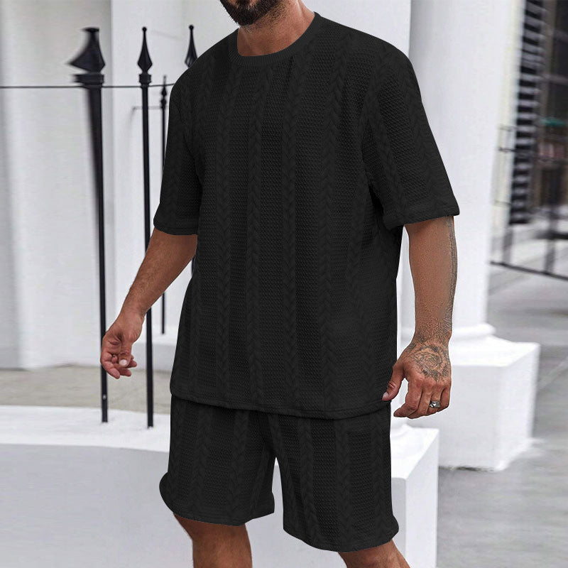 Fashion Shorts Sports Knitted Men's Suit