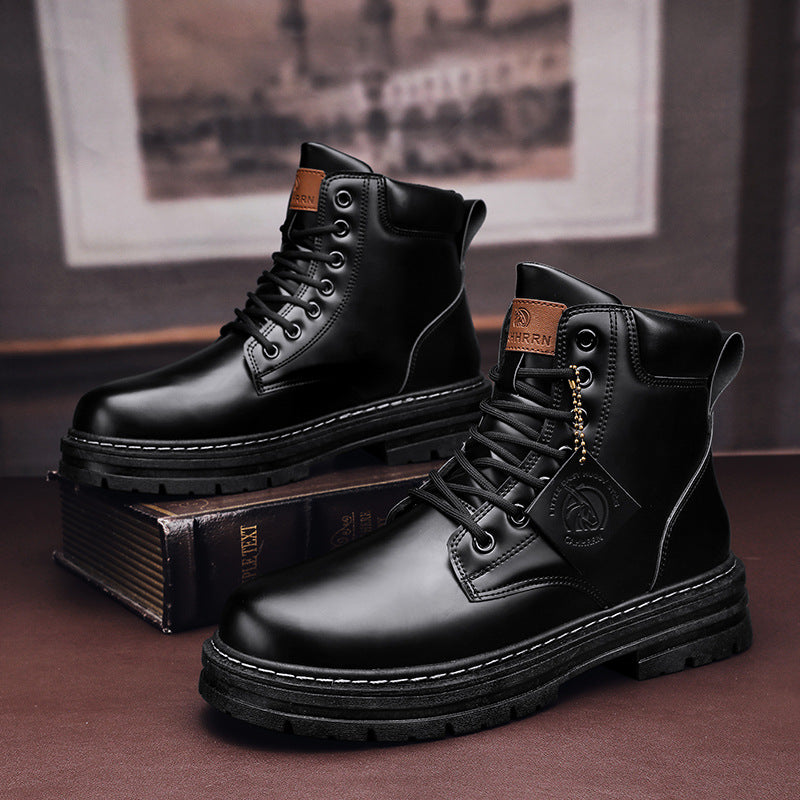 Men's Plus Size Vintage Leather Worker Boots