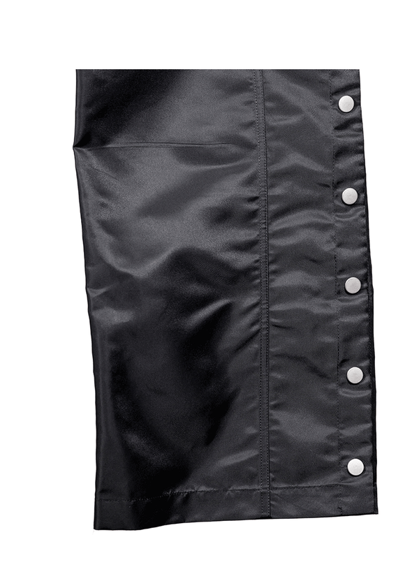 Pantalones rectos con botonadura oscura y cintura elástica