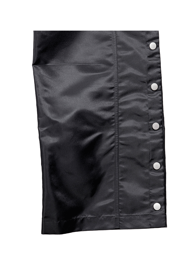 Dark Breasted Straight-leg Pants With Elastic Waist